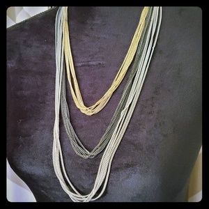 Lane Bryant Gold & Silver Multi-layered Necklace
